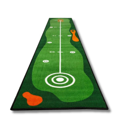 Home green golf putting mat to improve putting